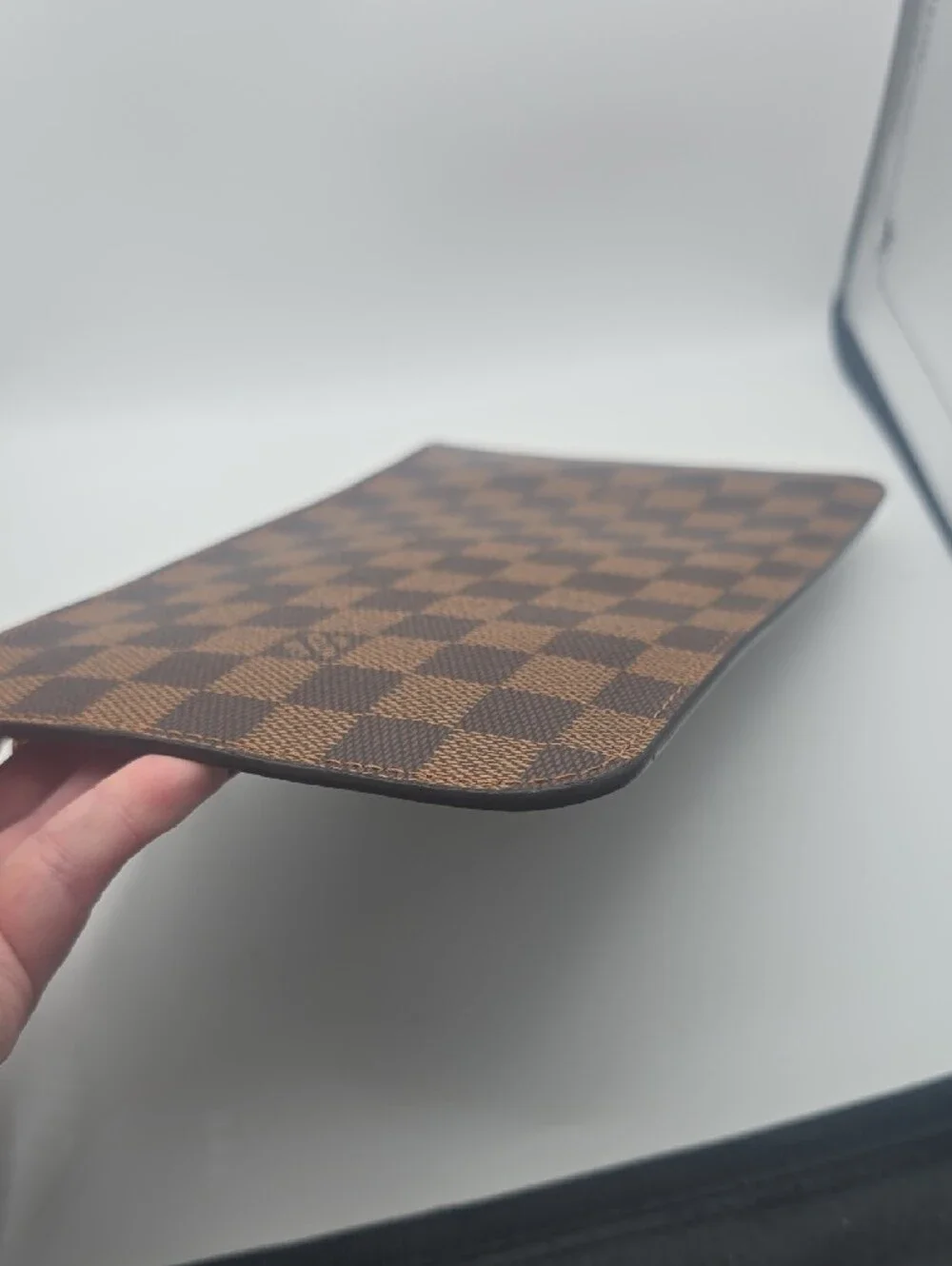 Louis Vuitton Brown/Red Damier Ebene Neverfull MM Pochette Wristlet (NWOT)COA✨️
